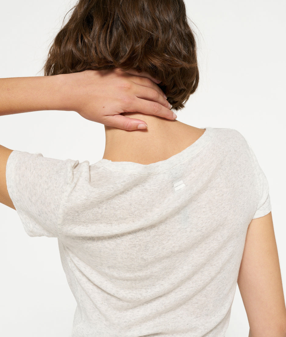 THE SLIM FIT TEE | soft white melee