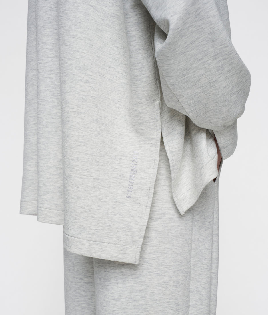 soft scuba blouse sweater | white grey melee