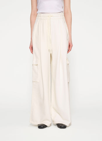 wide leg cargo pants | light natural