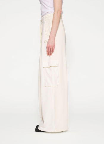 wide leg cargo pants | light natural