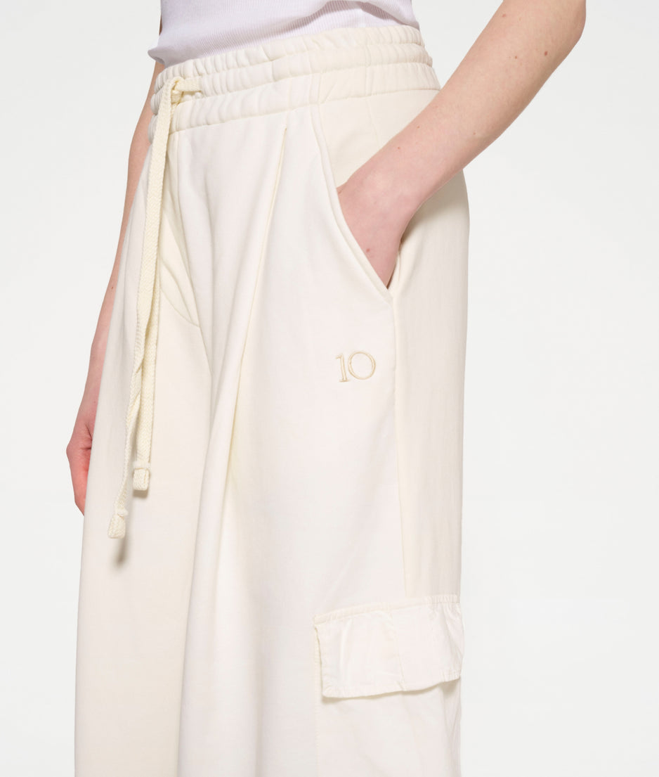wide leg cargo pants | light natural