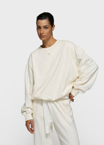 pleated sweater curly 10 | pearl