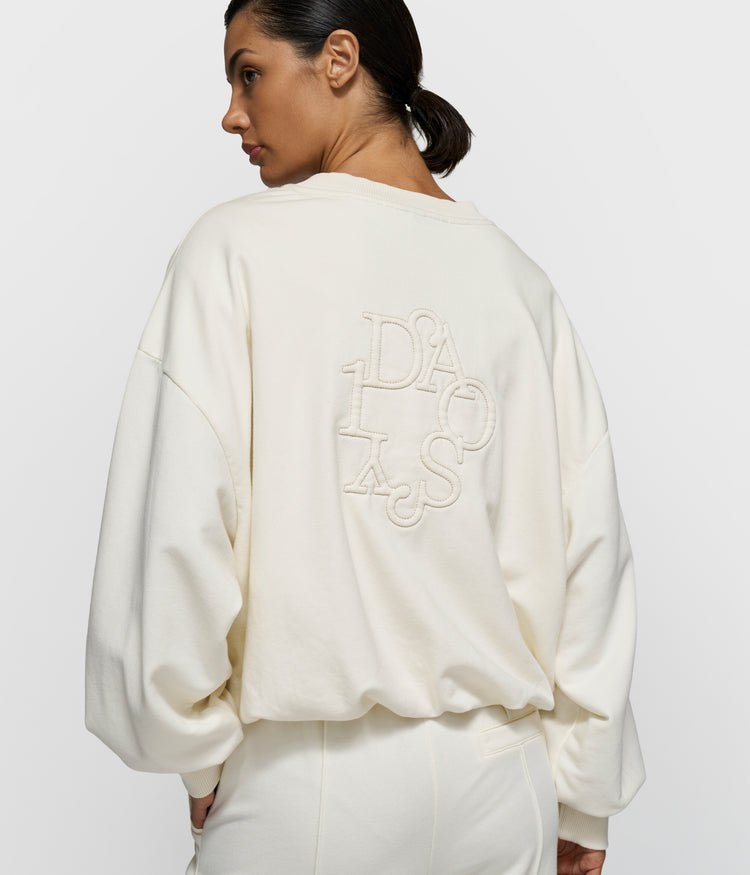 pleated sweater curly 10 | pearl