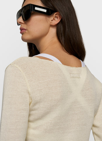 long sleeve tee mesh | soft vanilla