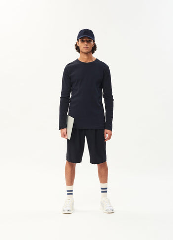 Alex rib jersey tee | dark blue