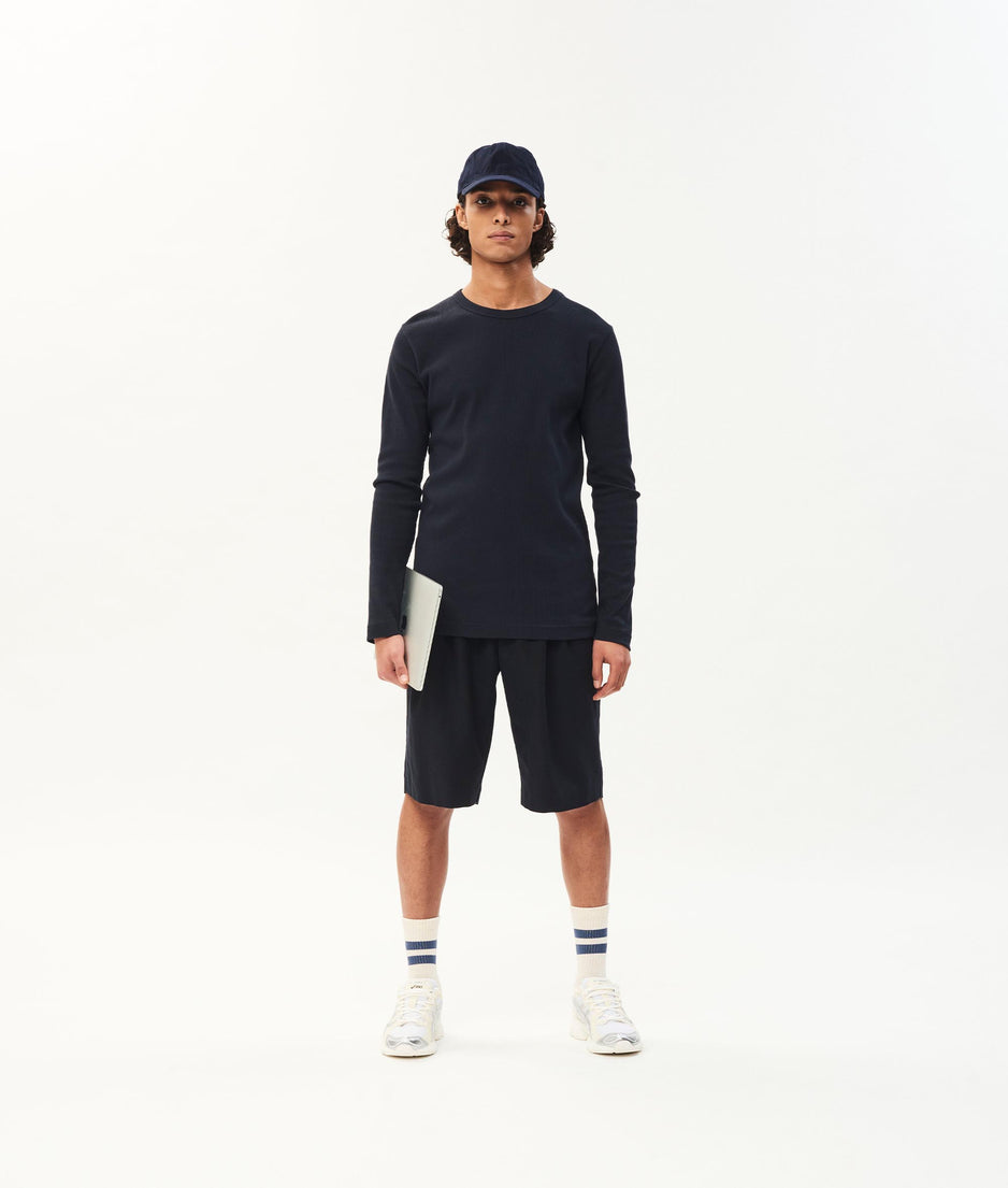 Alex rib jersey tee | dark blue