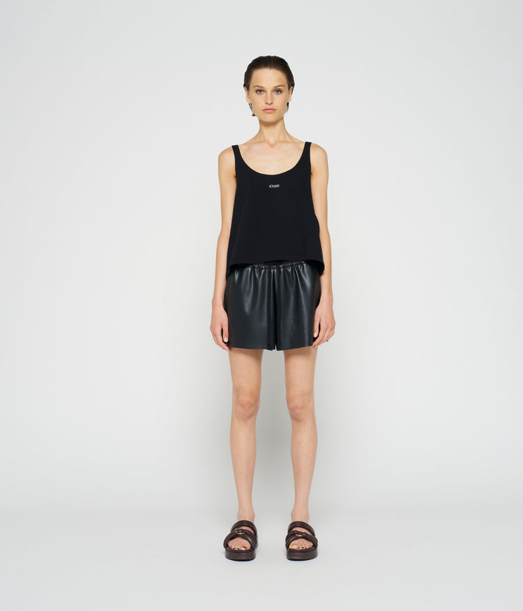 leatherlook shorts | black
