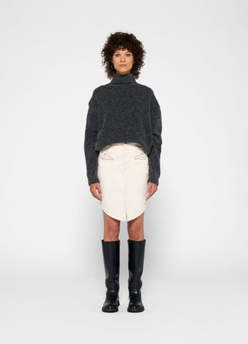 western mini skirt | ecru