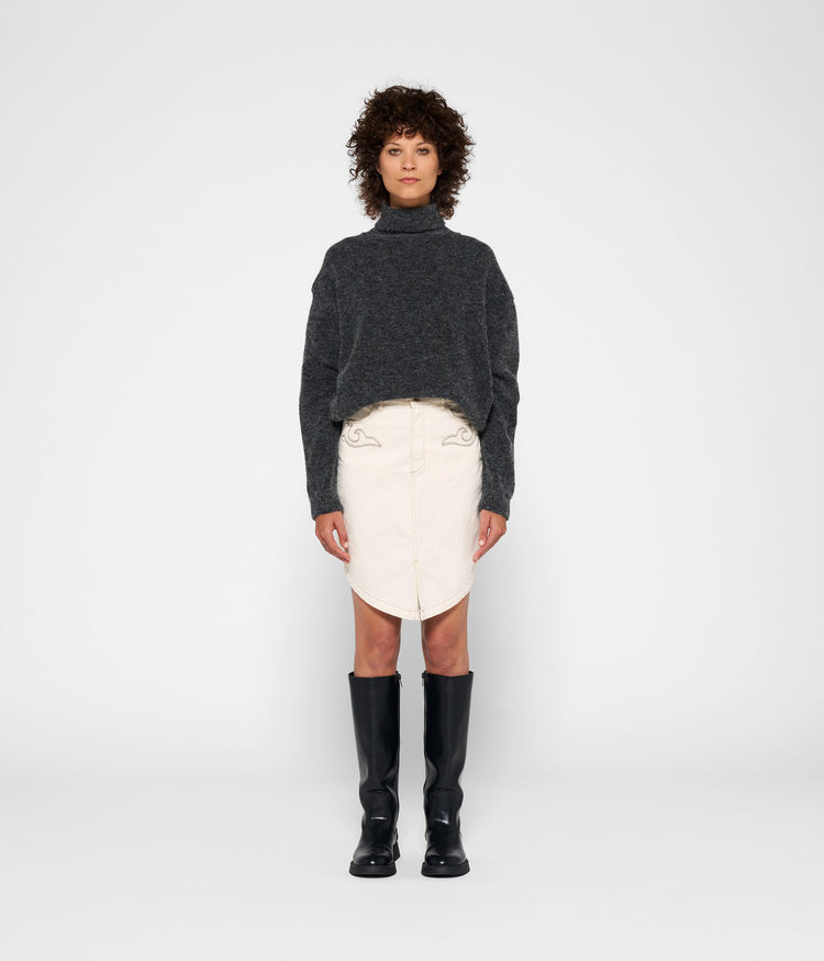 western mini skirt | ecru