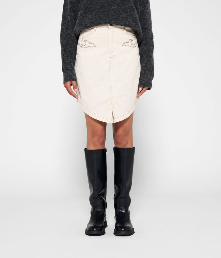 western mini skirt | ecru