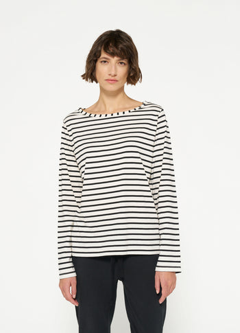 THE LONGSLEEVE STRIPE | white/black