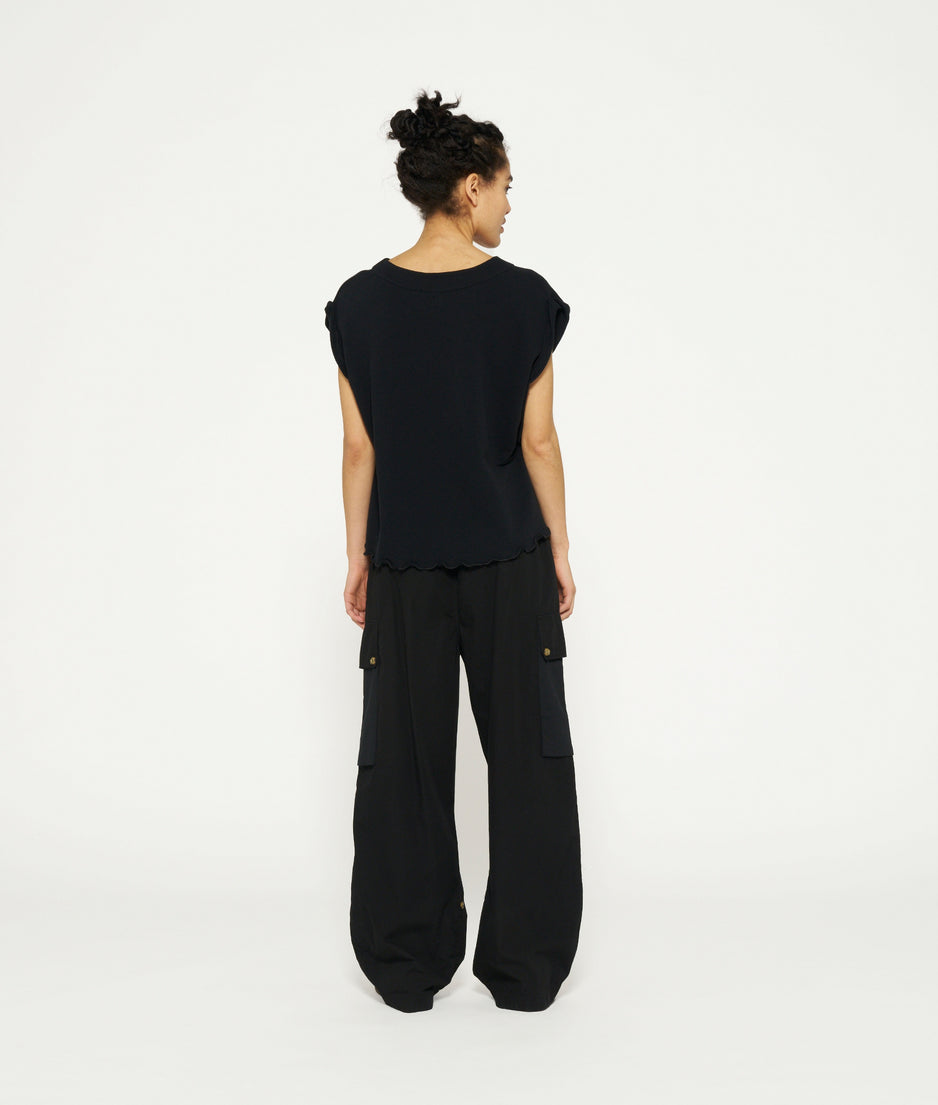 loose utility pants | black