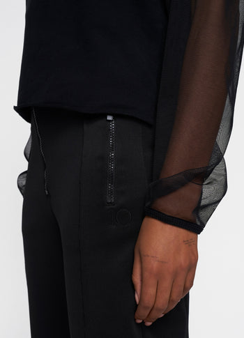 soft sweater puff sleeves | black
