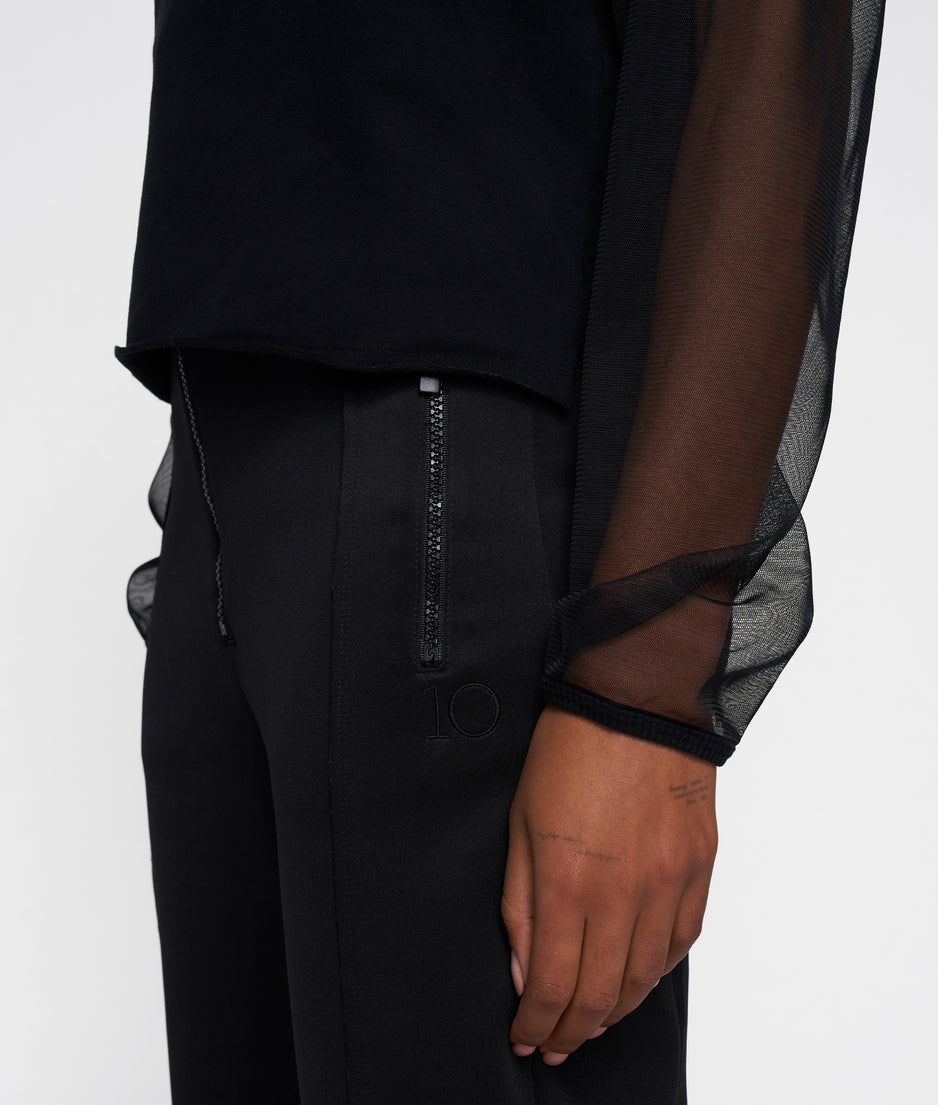soft sweater puff sleeves | black