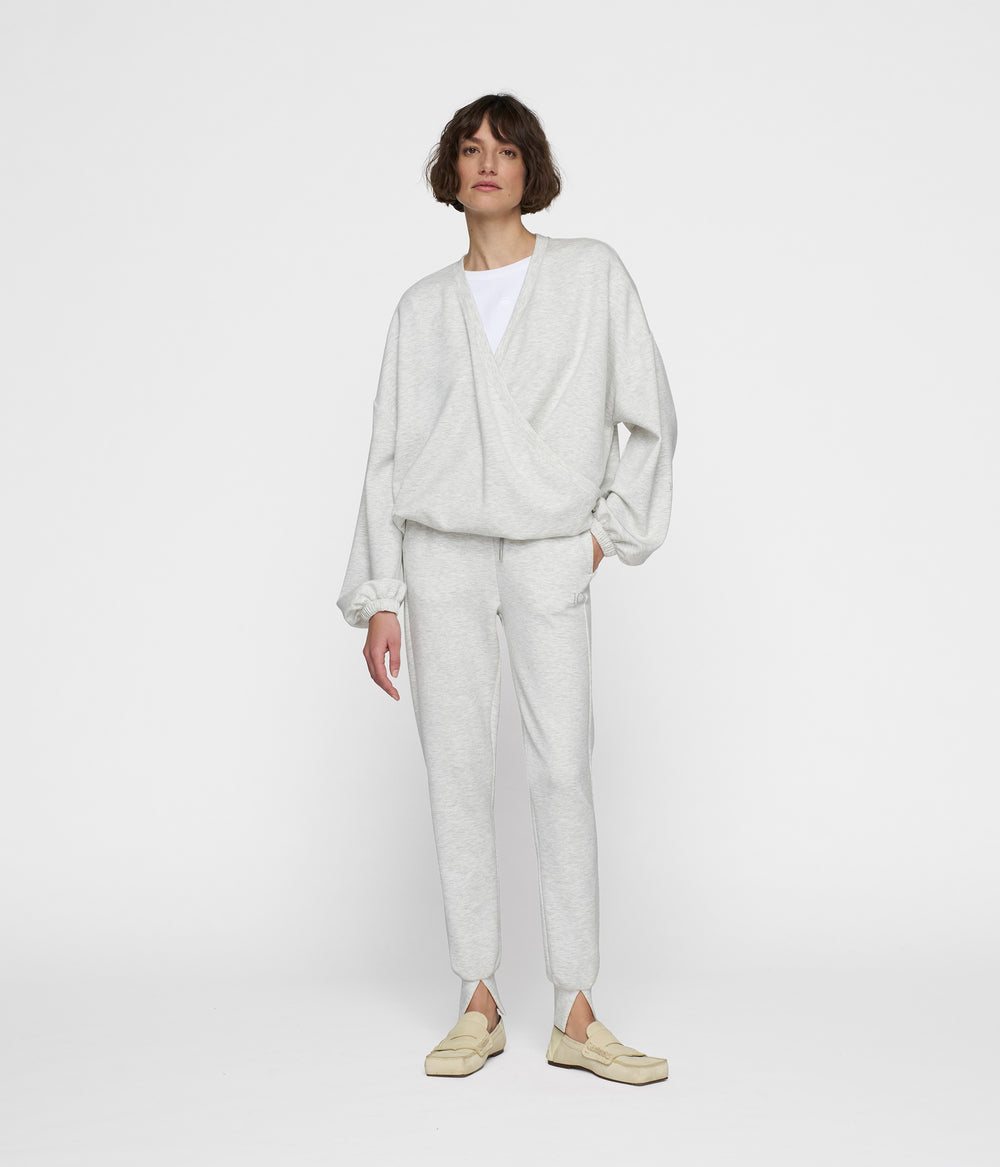 soft scuba cuff jogger | white grey melee