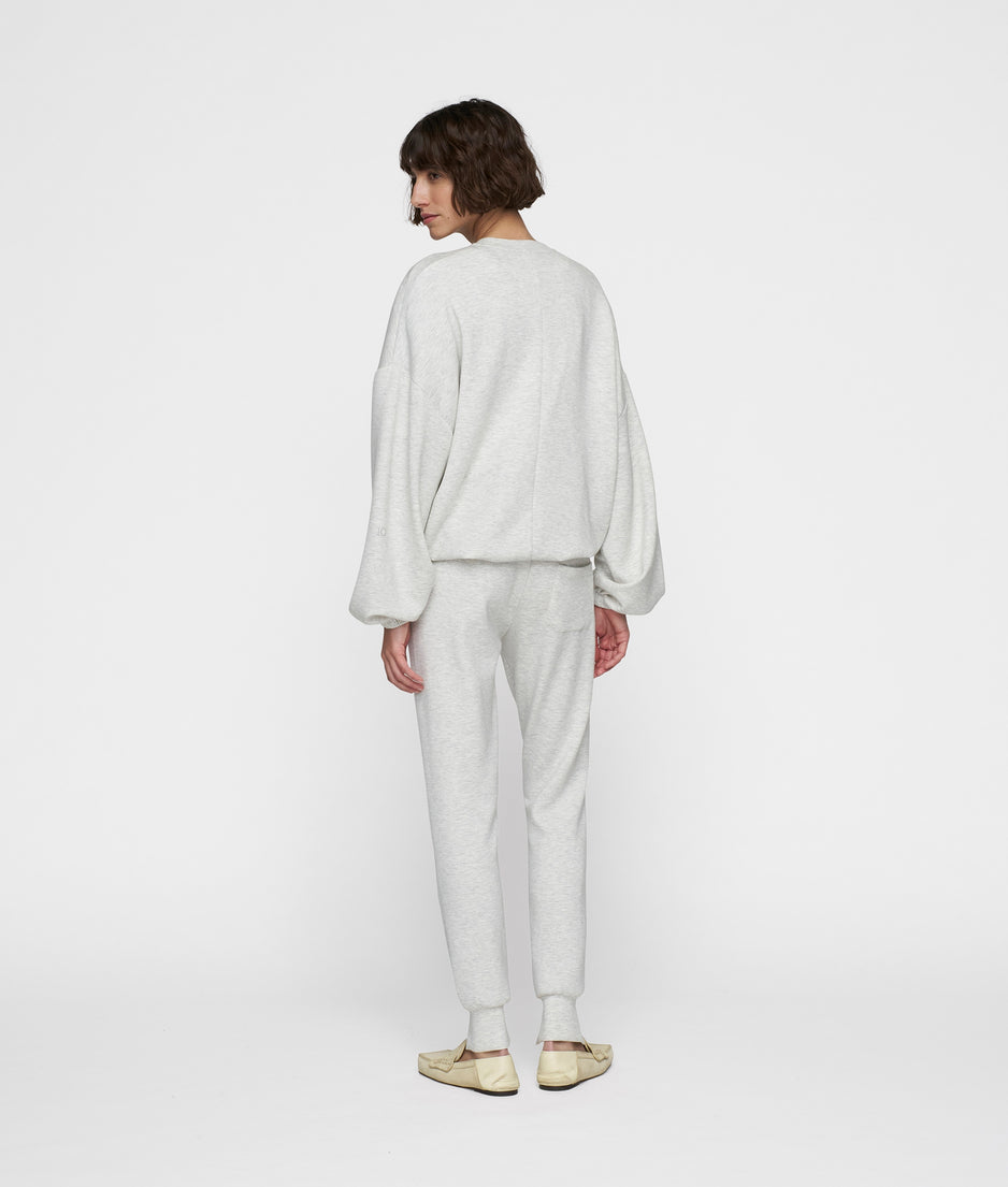 soft scuba dance sweater | white grey melee