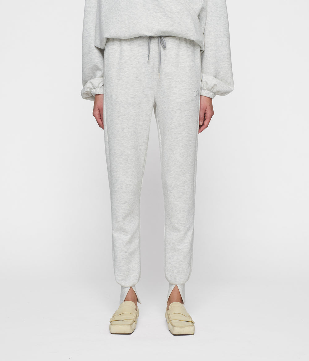 soft scuba cuff jogger | white grey melee