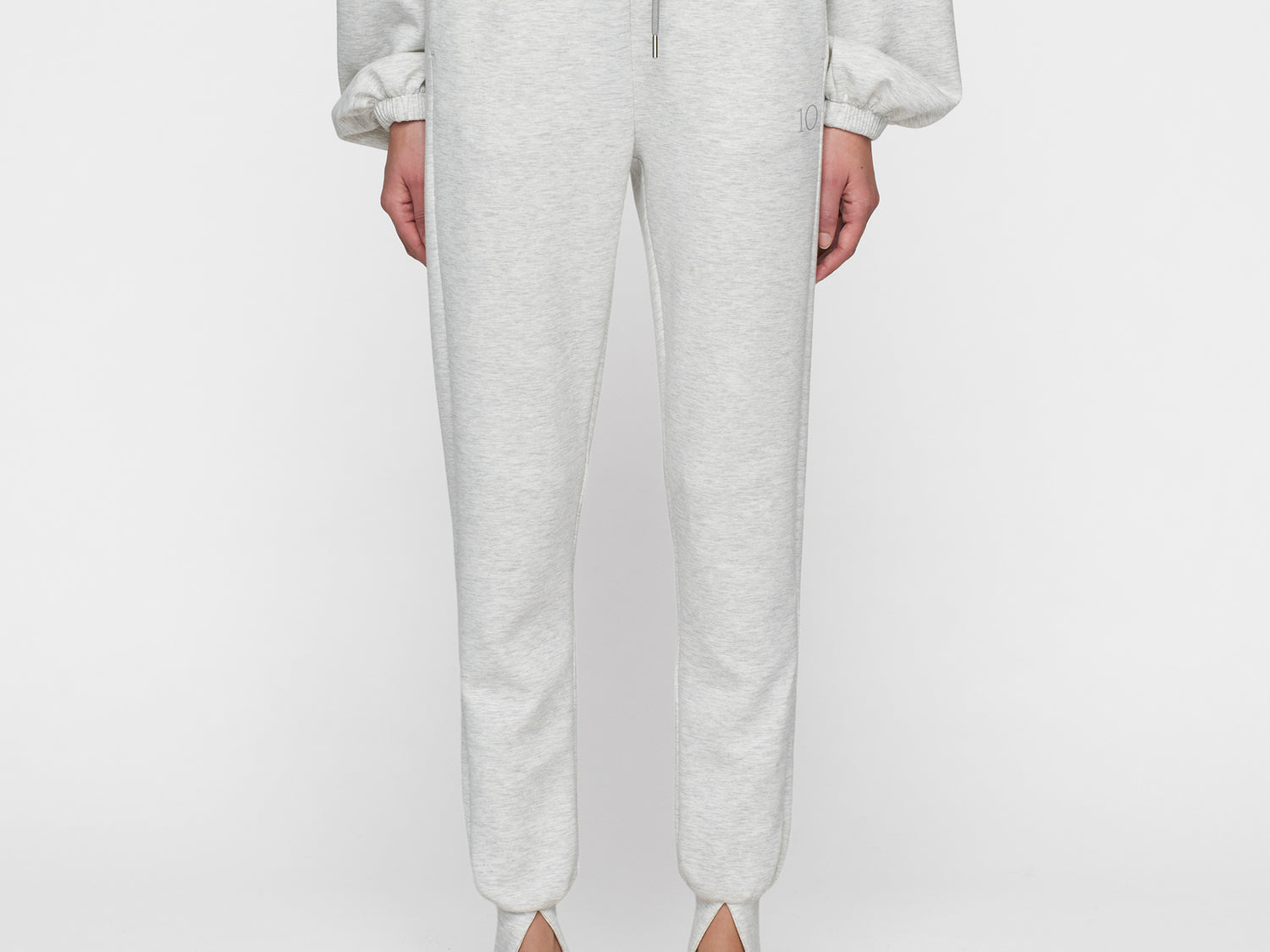 soft scuba cuff jogger | white grey melee