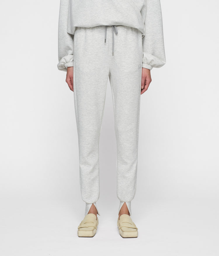 soft scuba cuff jogger | white grey melee