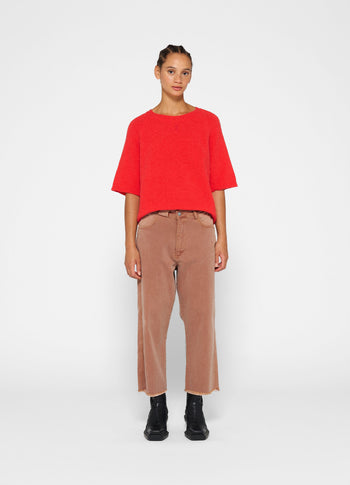 easy twill pants | saddle brown