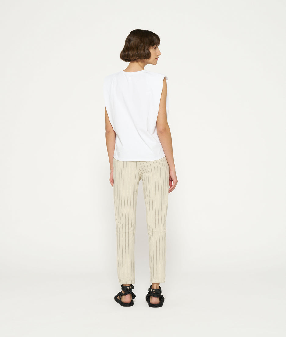 cropped jogger pinstripe | light safari