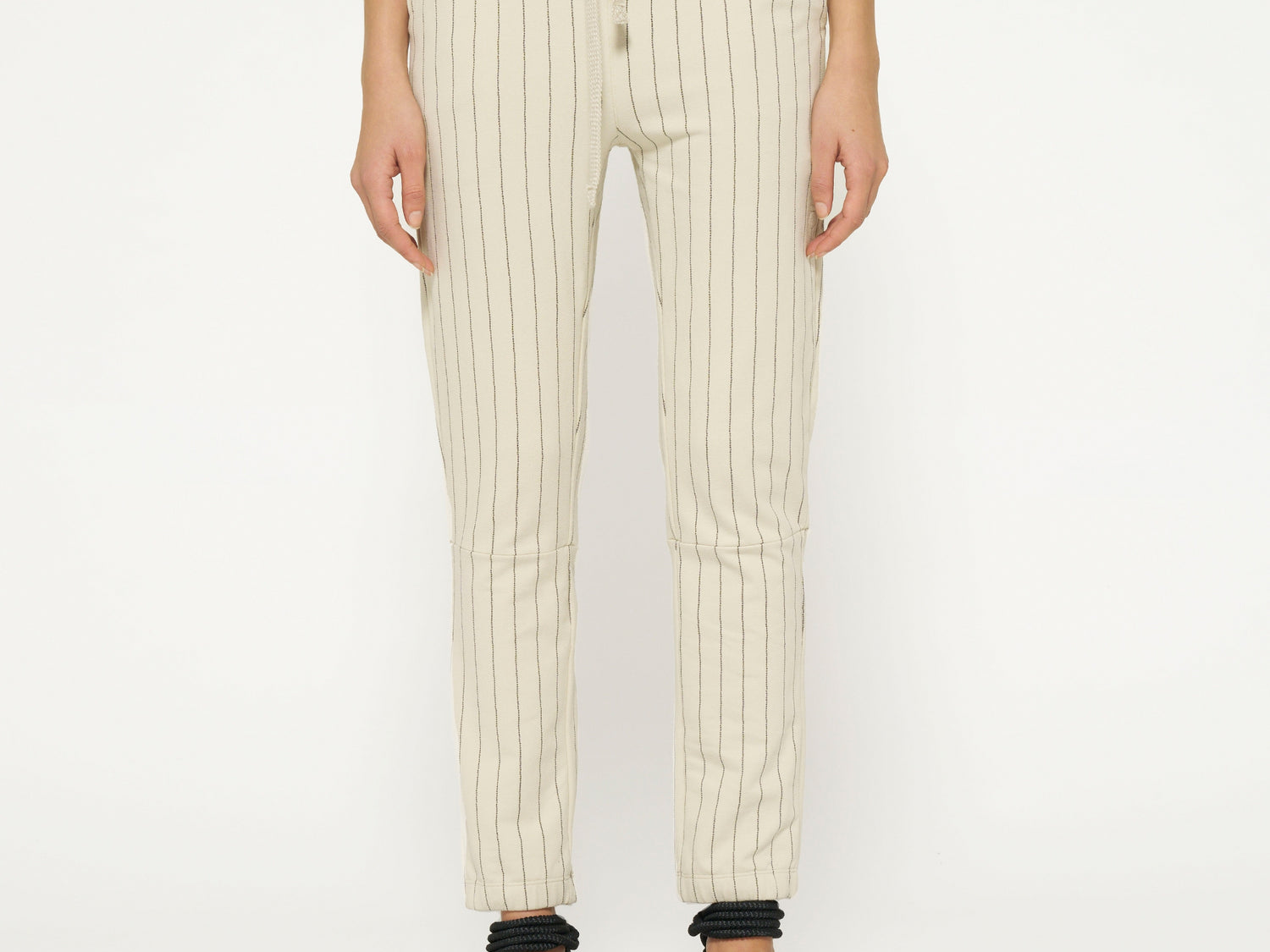 cropped jogger pinstripe | light safari