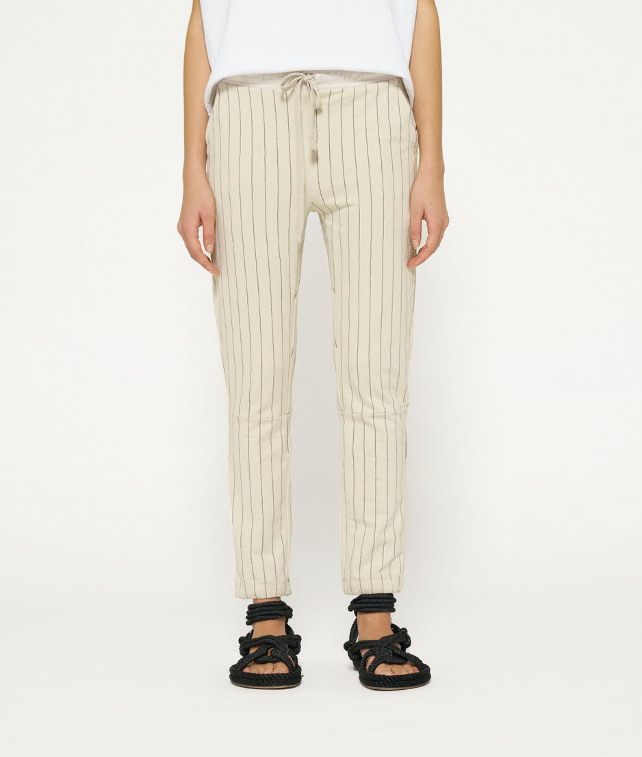 cropped jogger pinstripe | light safari