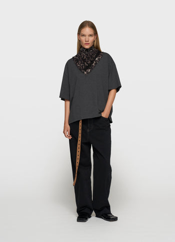 straight leg pants twill | black