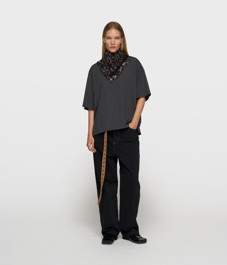 straight leg pants twill | black