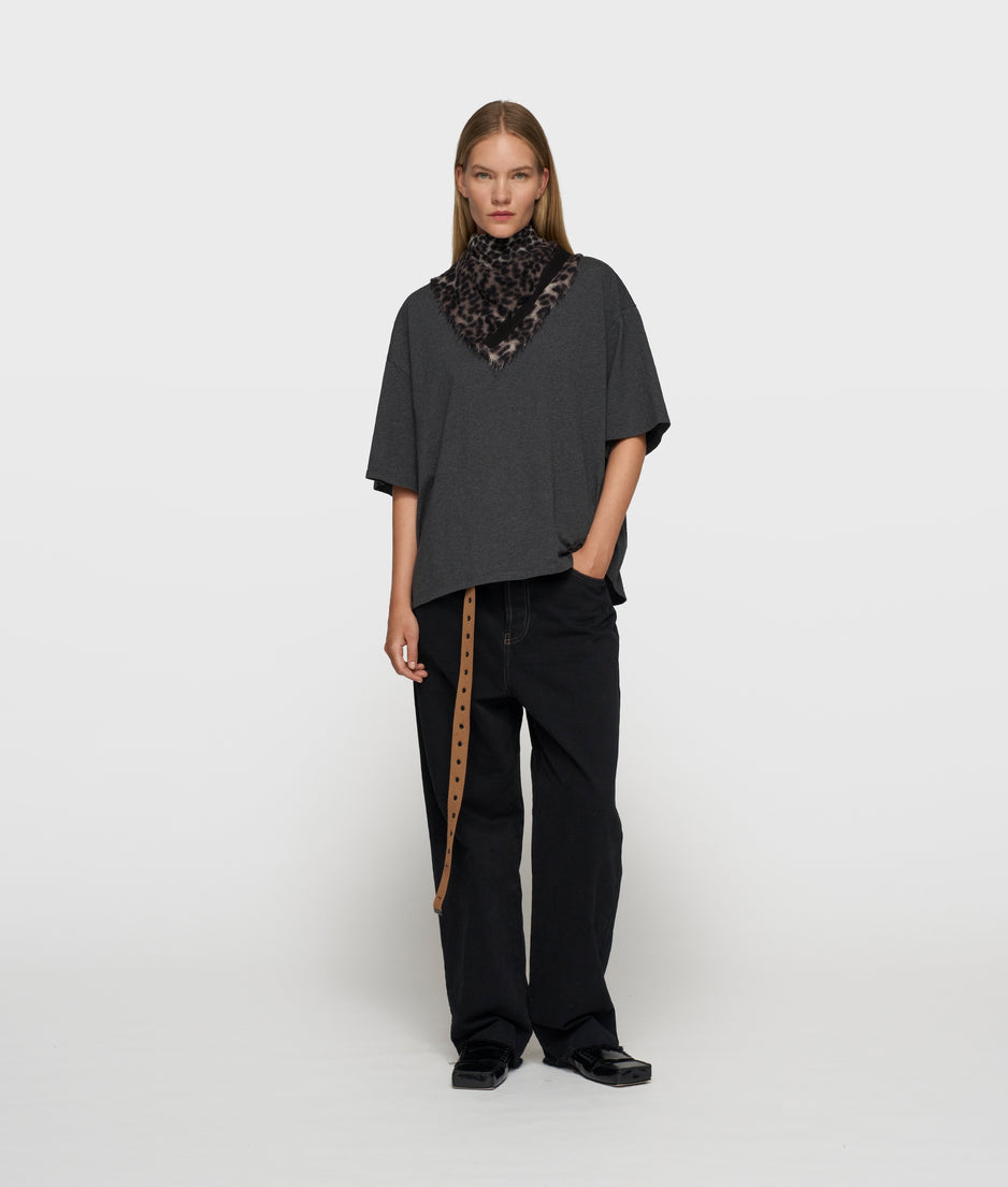 straight leg pants twill | black