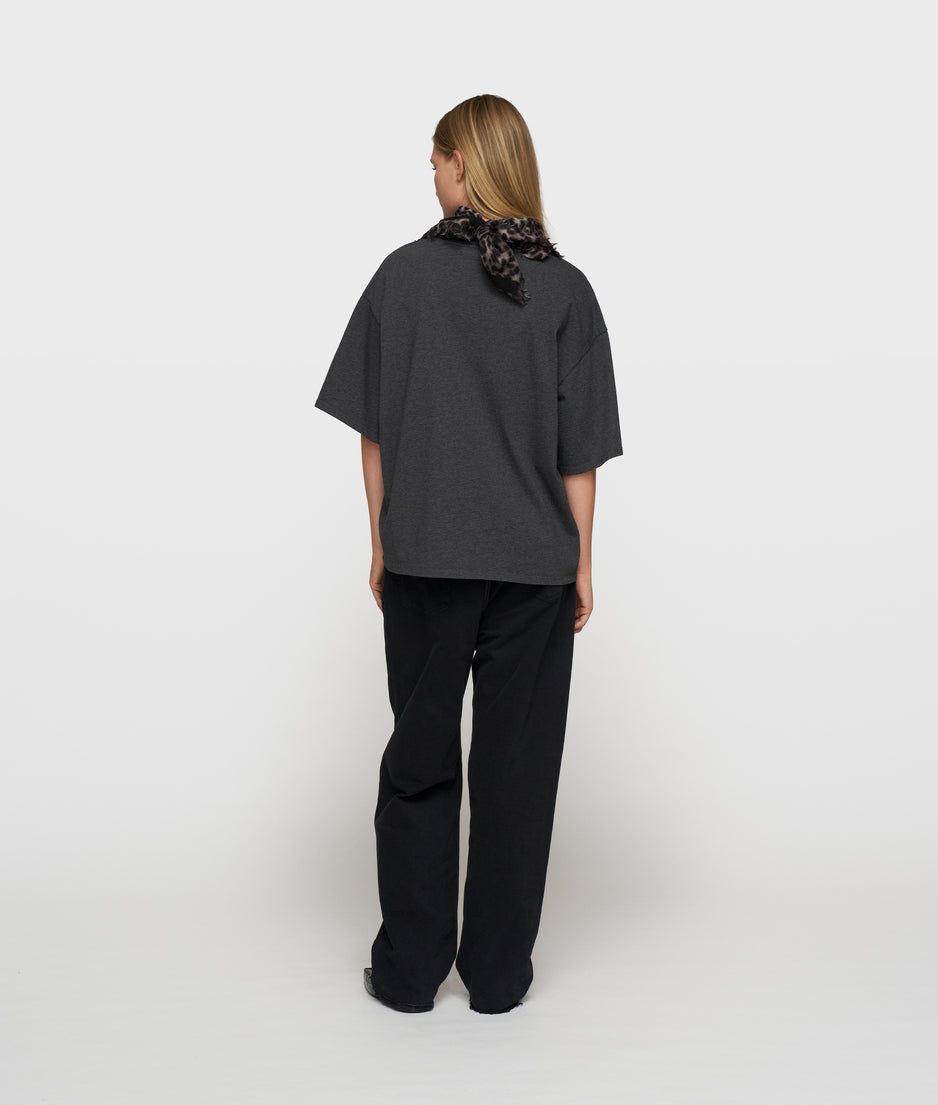 straight leg pants twill | black