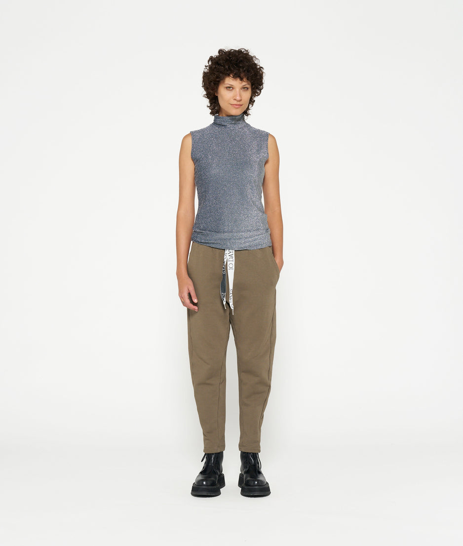 turtleneck top glitter | black