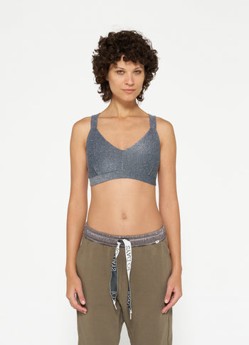 sporty bra glitter | black