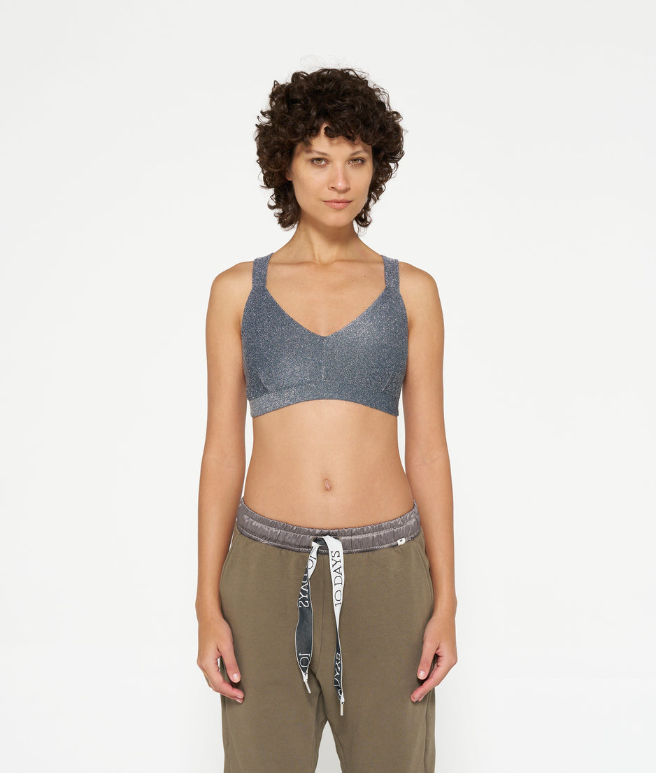 sporty bra glitter | black