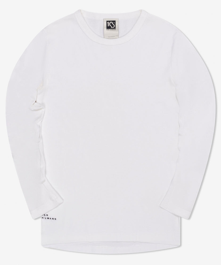 Alex rib jersey tee | white