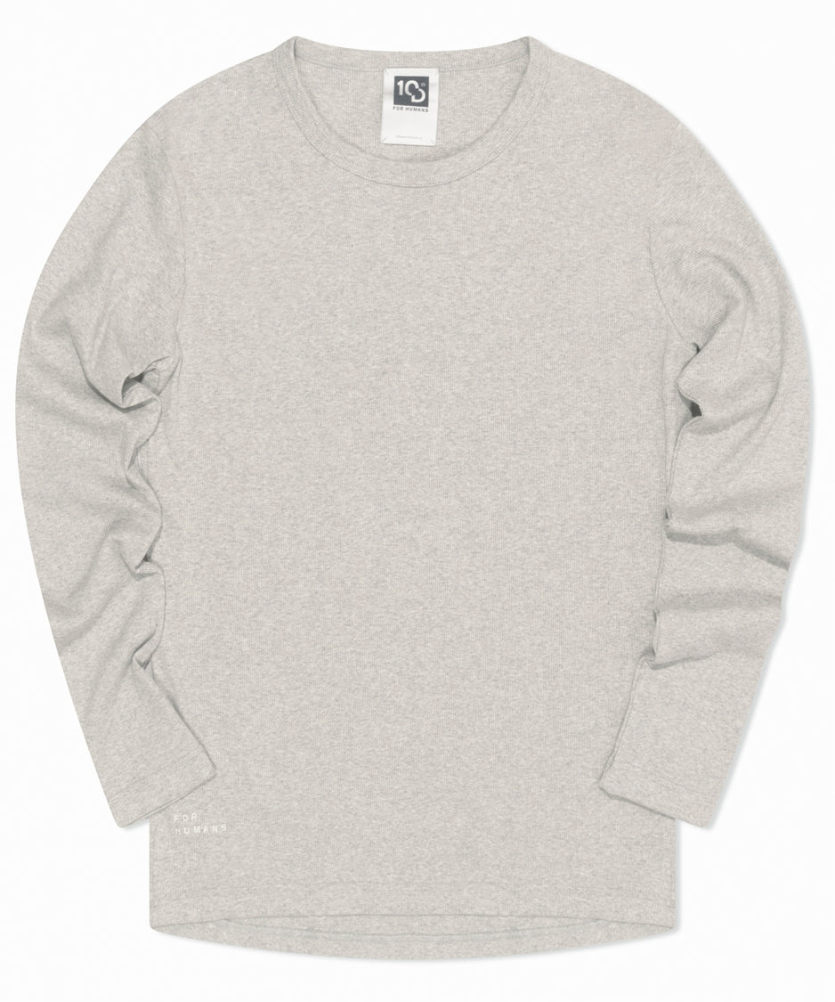 Alex rib jersey tee | light grey melee