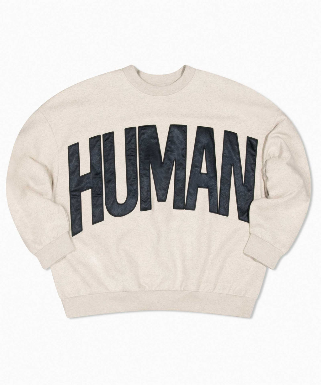Human fleece sweater | soft white melee