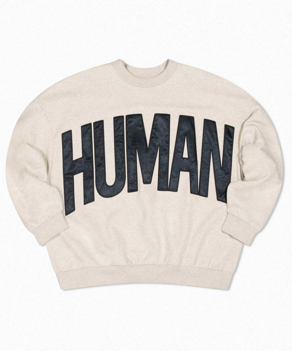 Human fleece sweater | soft white melee