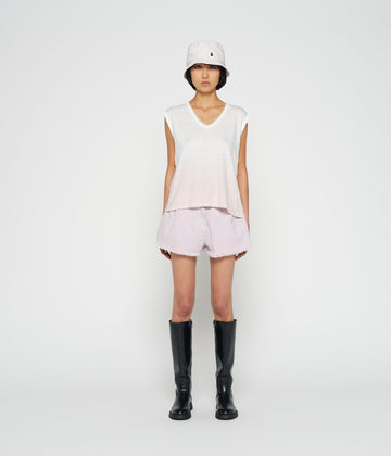 linen singlet dip dye | pale lilac