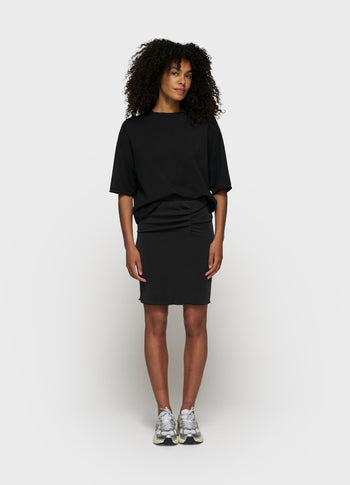 soft scuba gathering skirt | black
