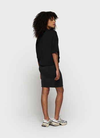 soft scuba gathering skirt | black