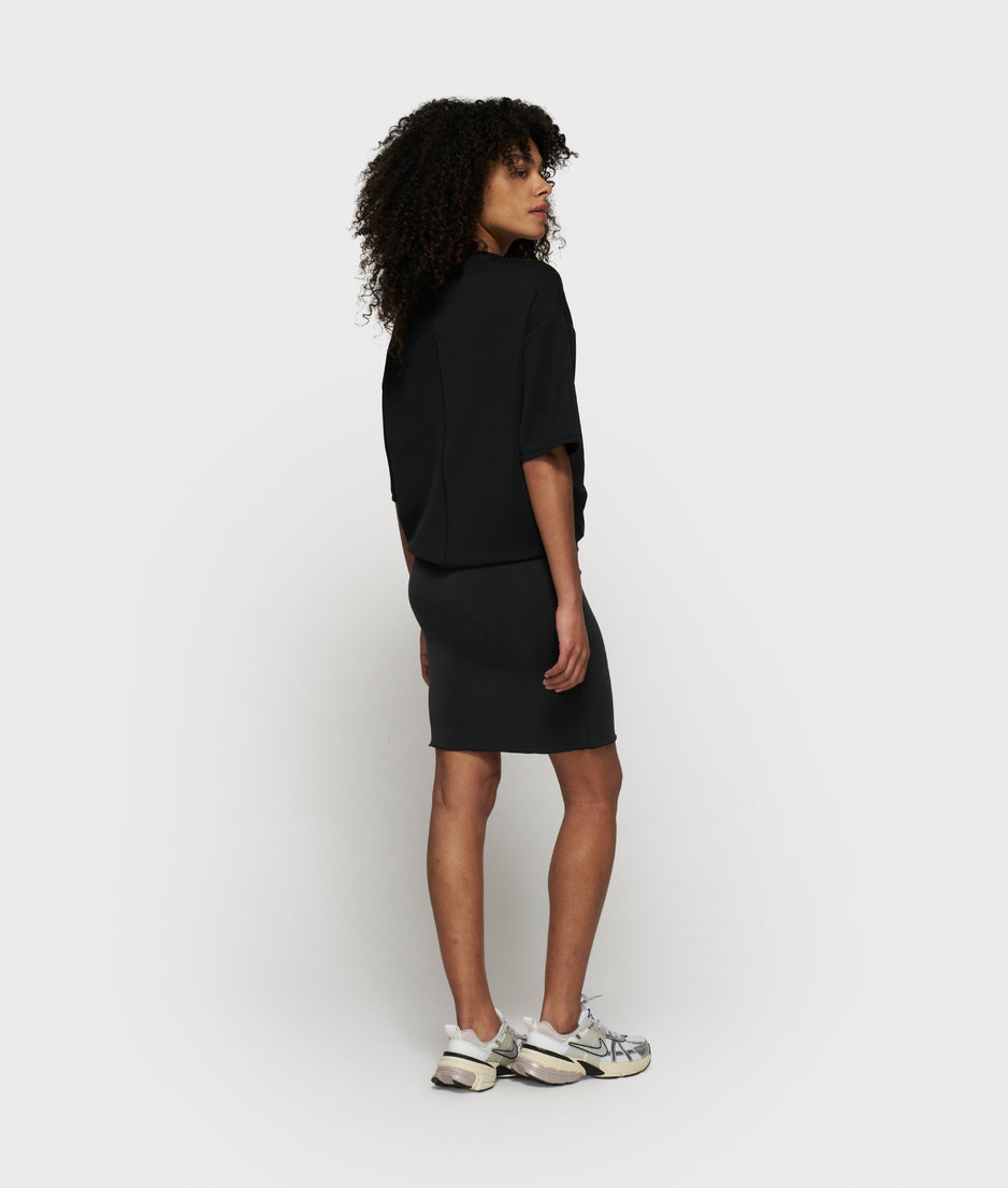 soft scuba gathering skirt | black