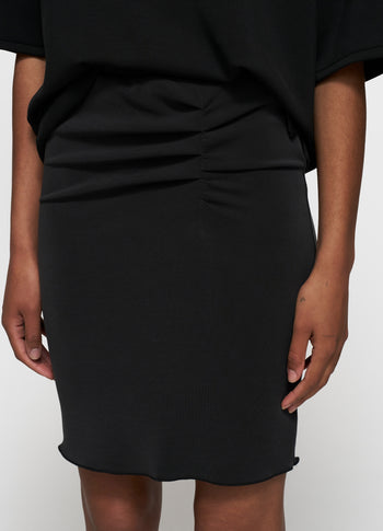 soft scuba gathering skirt | black
