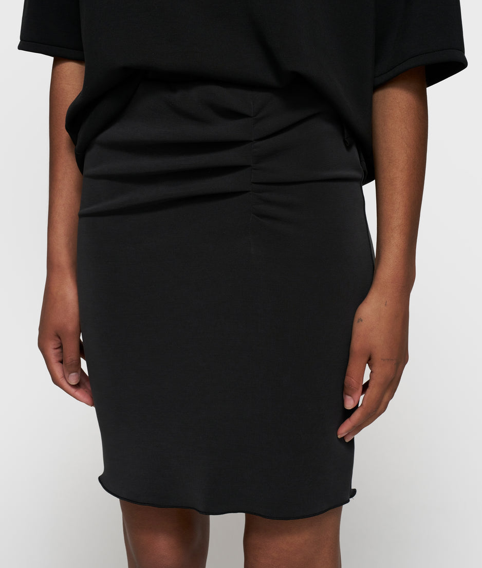soft scuba gathering skirt | black