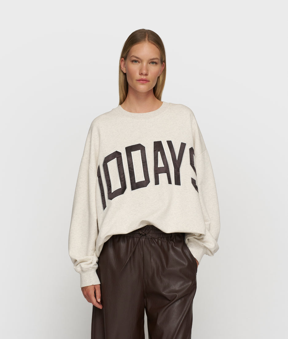 baseball sweater 10DAYS | soft white melee