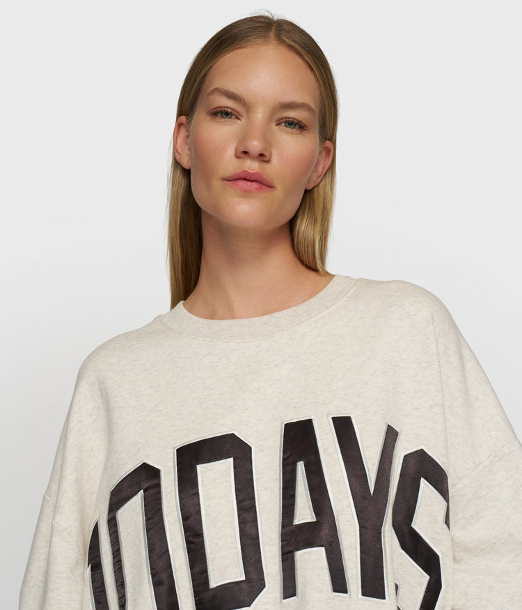 baseball sweater 10DAYS | soft white melee