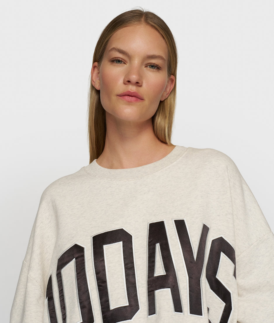 baseball sweater 10DAYS | soft white melee