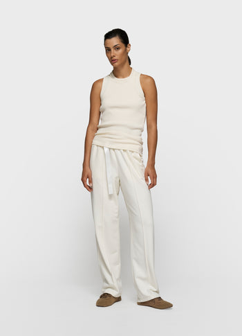 a-symmetric rib top | ecru