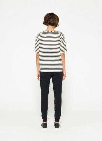 THE TEE STRIPES | white/black