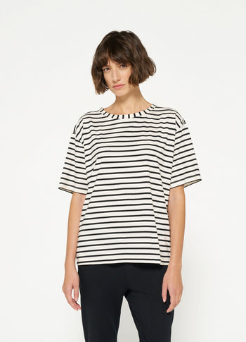 THE TEE STRIPES | white/black